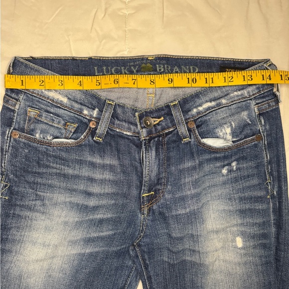 Lucky Brand Blue Straight Jeans with Vintage Distressing NoSize Tag.  #27 - Picture 5 of 11